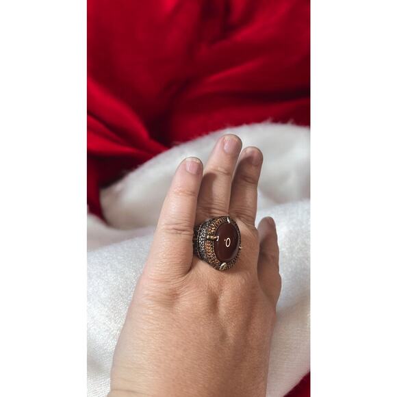 Carnelian 925 Silver Vintage Men's Ring Size 11.5 - Picture 5 of 13